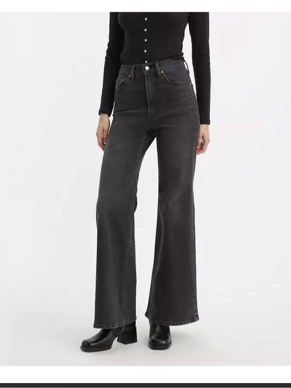 Levi’s Women High-Rise Wide Leg Jeans - Black